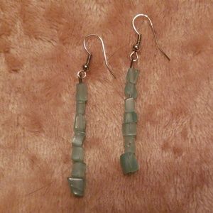 Seafoam Green Glass Drop Earrings